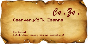 Cservenyák Zsanna névjegykártya